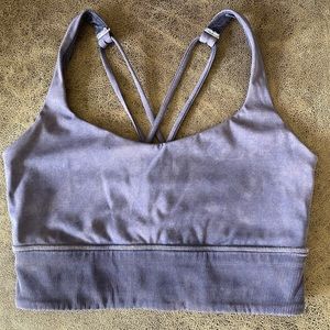 Lululemon Free To Be Bra Longline Rib Snow Wash Light Support A/B Cup